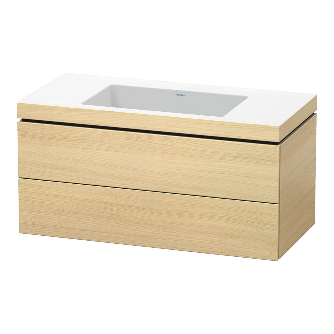 Duravit L-Cube – Έπιπλο Νιπτήρα – 1000 mm, με νιπτήρα, 2 συρτάρια, νιπτήρας κέντρο, 1000 x 480 x 500 mm, έκδοση N – Mediterranean oak Matt, Real wood veneer (LC6928N7171)