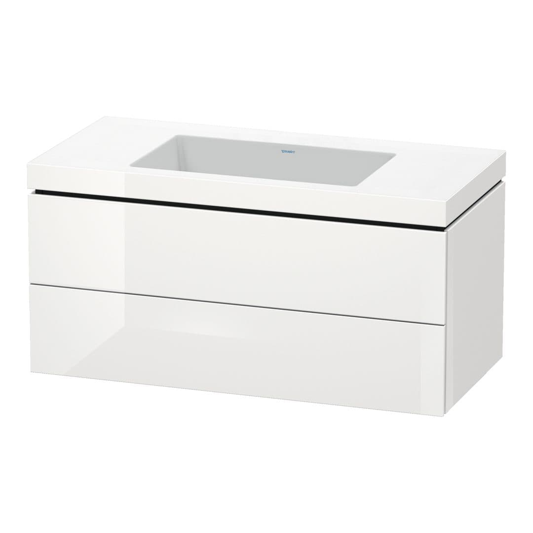 Duravit L-Cube – Έπιπλο Νιπτήρα – 1000 mm, με νιπτήρα, 2 συρτάρια, νιπτήρας κέντρο, 1000 x 480 x 500 mm, έκδοση N – White High Gloss, Lacquer (LC6928N8585)