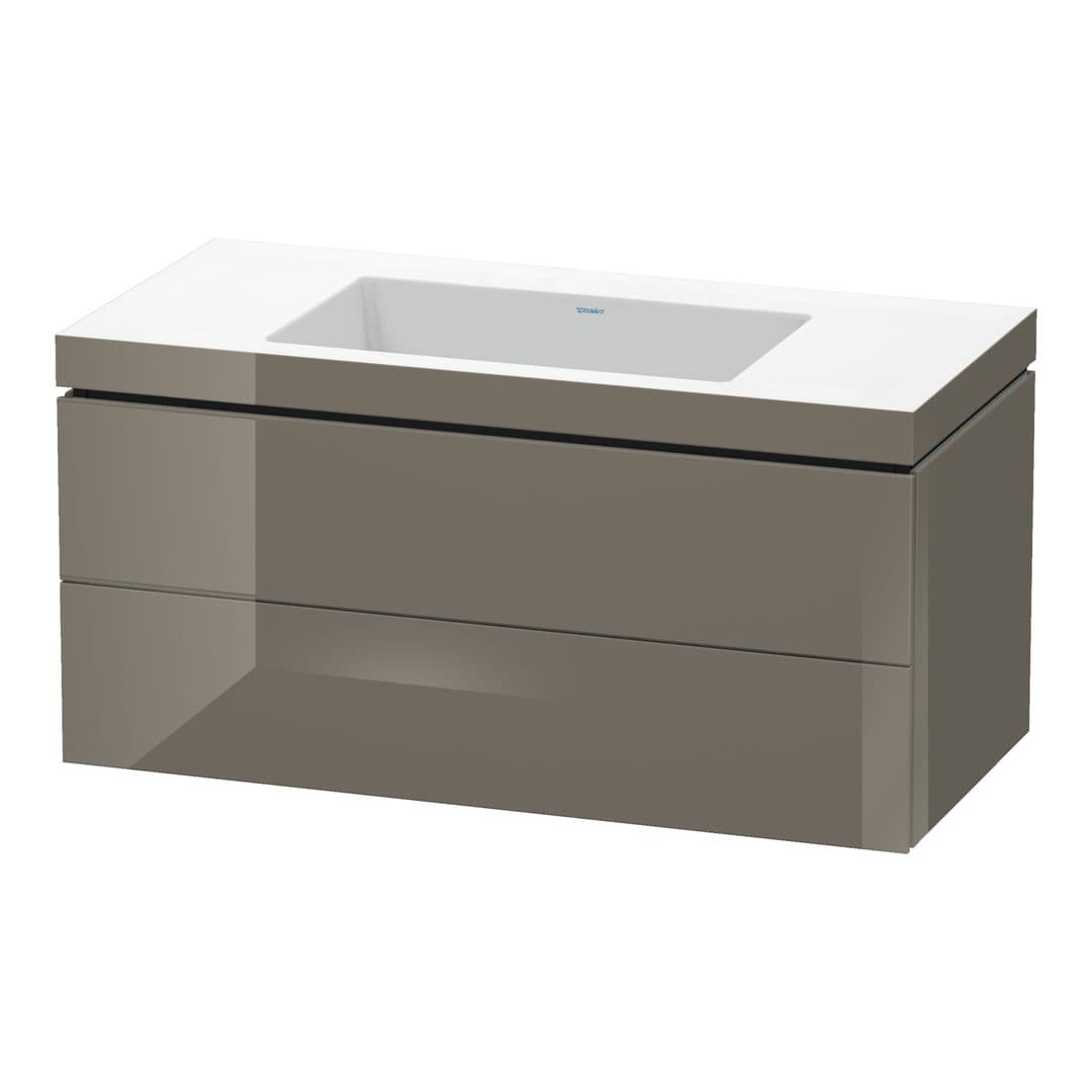 Duravit L-Cube – Έπιπλο Νιπτήρα – 1000 mm, με νιπτήρα, 2 συρτάρια, νιπτήρας κέντρο, 1000 x 480 x 500 mm, έκδοση N – Flannel Grey High Gloss, Lacquer (LC6928N8989)