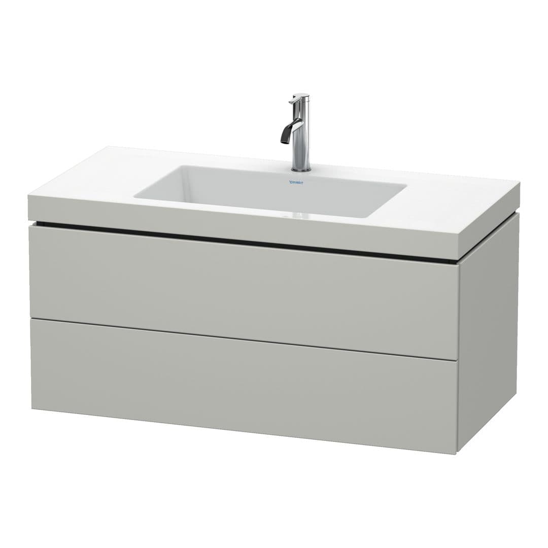 Duravit L-Cube – Έπιπλο Νιπτήρα – 1000 mm, με νιπτήρα, 2 συρτάρια, νιπτήρας κέντρο, 1000 x 480 x 500 mm, έκδοση O – Concrete grey Matt, Decor (LC6928O0707)