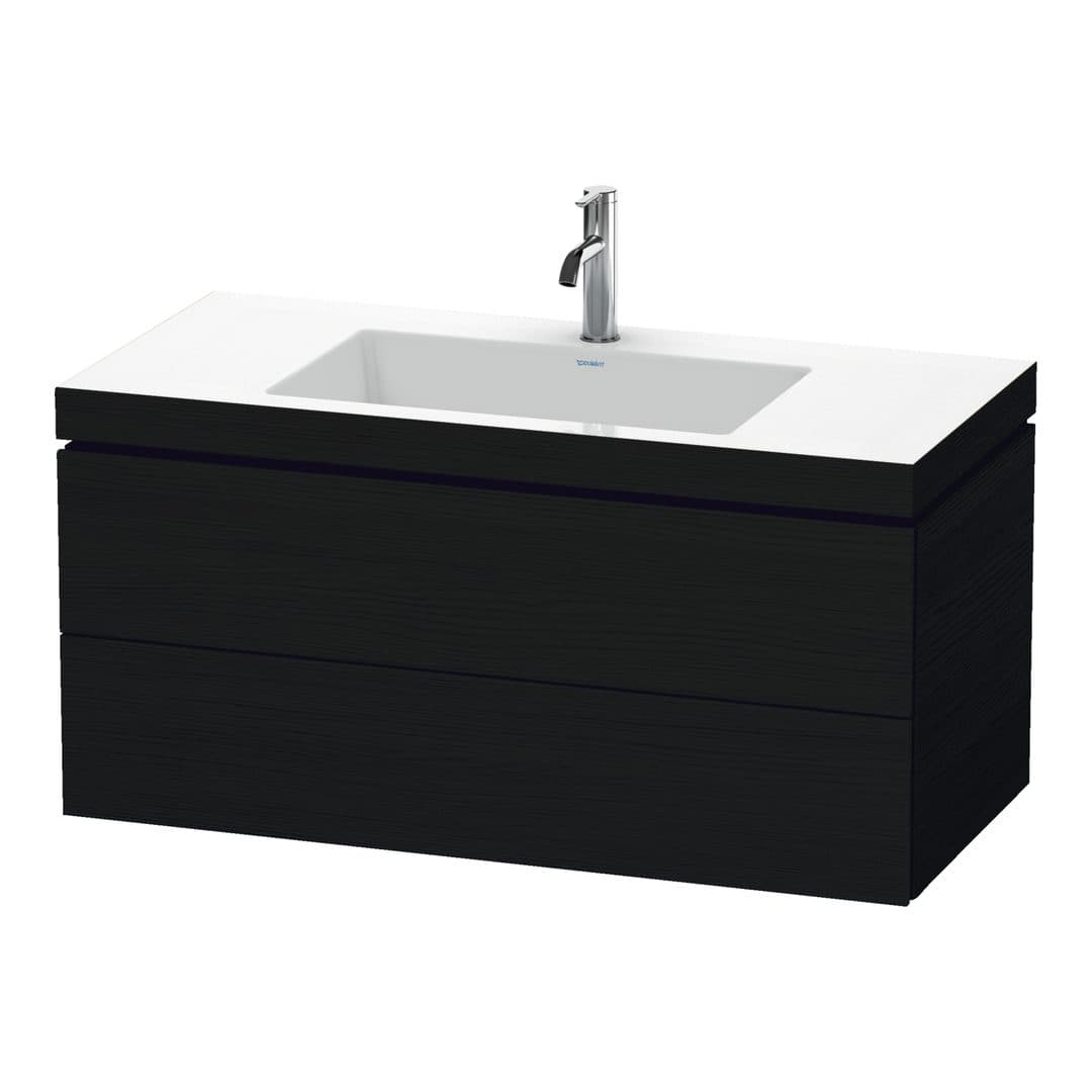 Duravit L-Cube – Έπιπλο Νιπτήρα – 1000 mm, με νιπτήρα, 2 συρτάρια, νιπτήρας κέντρο, 1000 x 480 x 500 mm, έκδοση O – Black oak Matt, Decor (LC6928O1616)