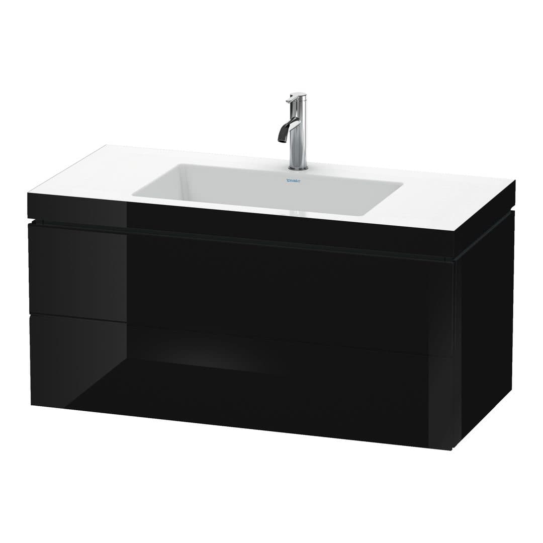 Duravit L-Cube – Έπιπλο Νιπτήρα – 1000 mm, με νιπτήρα, 2 συρτάρια, νιπτήρας κέντρο, 1000 x 480 x 500 mm, έκδοση O – Black High Gloss, Lacquer (LC6928O4040)