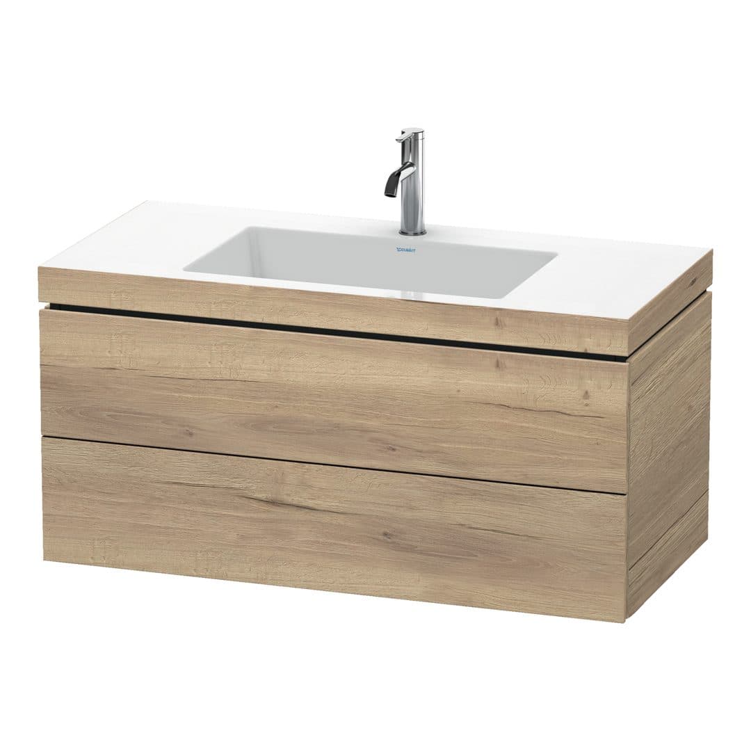 Duravit L-Cube – Έπιπλο Νιπτήρα – 1000 mm, με νιπτήρα, 2 συρτάρια, νιπτήρας κέντρο, 1000 x 480 x 500 mm, έκδοση O – Marbled Oak Matt, Decor (LC6928O5555)