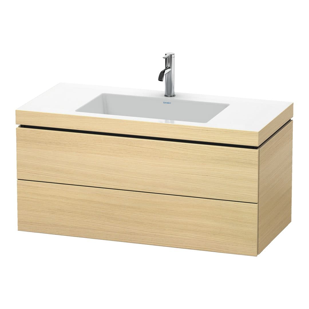 Duravit L-Cube – Έπιπλο Νιπτήρα – 1000 mm, με νιπτήρα, 2 συρτάρια, νιπτήρας κέντρο, 1000 x 480 x 500 mm, έκδοση O – Mediterranean oak Matt, Real wood veneer (LC6928O7171)