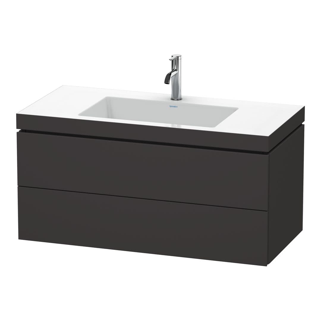 Duravit L-Cube – Έπιπλο Νιπτήρα – 1000 mm, με νιπτήρα, 2 συρτάρια, νιπτήρας κέντρο, 1000 x 480 x 500 mm, έκδοση O – Graphite Super Matt, Decor (LC6928O8080)