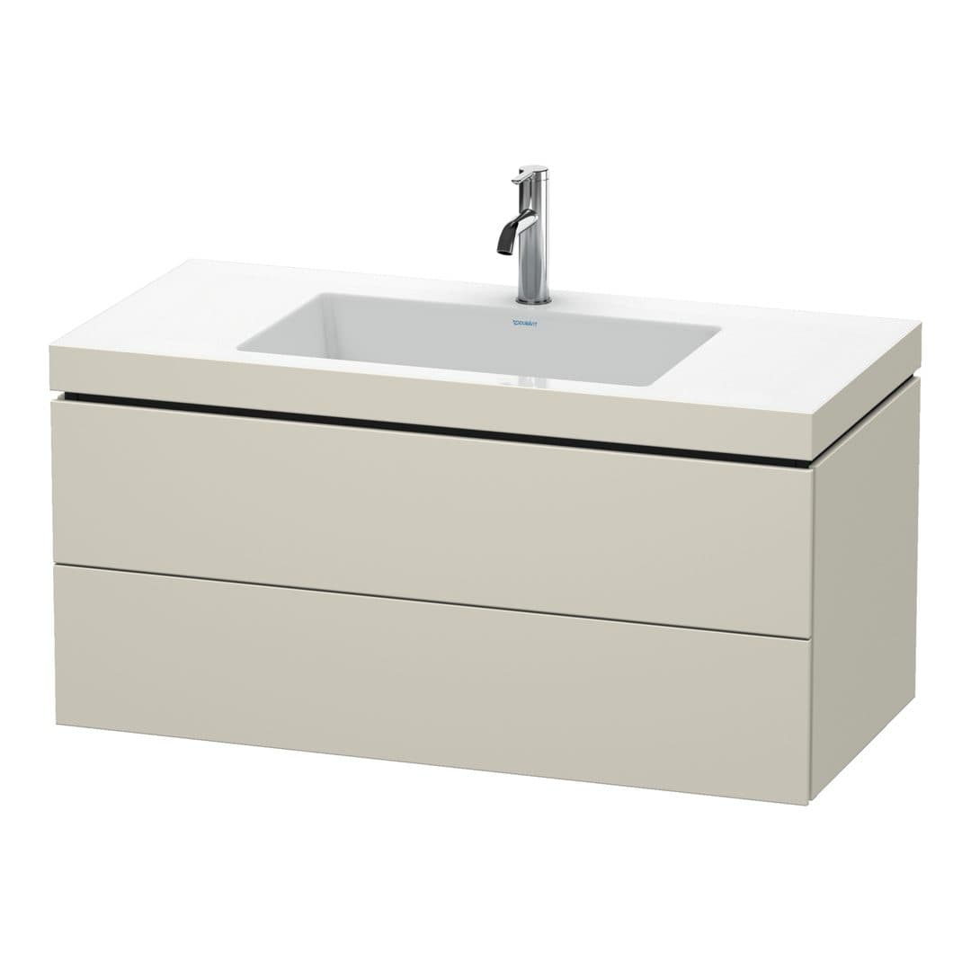 Duravit L-Cube – Έπιπλο Νιπτήρα – 1000 mm, με νιπτήρα, 2 συρτάρια, νιπτήρας κέντρο, 1000 x 480 x 500 mm, έκδοση O – Taupe Super Matt, Decor (LC6928O8383)
