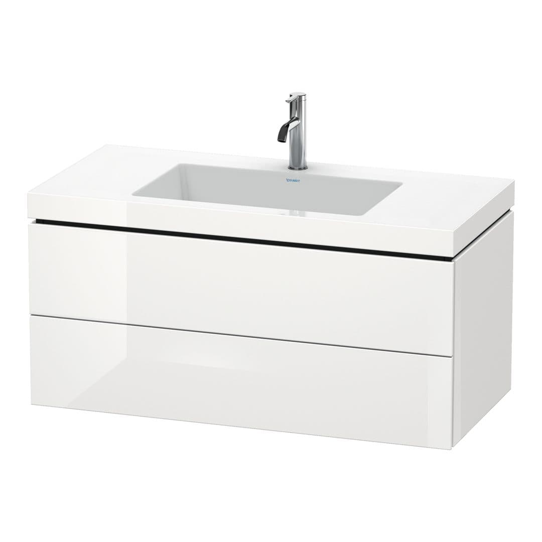 Duravit L-Cube – Έπιπλο Νιπτήρα – 1000 mm, με νιπτήρα, 2 συρτάρια, νιπτήρας κέντρο, 1000 x 480 x 500 mm, έκδοση O – White High Gloss, Lacquer (LC6928O8585)