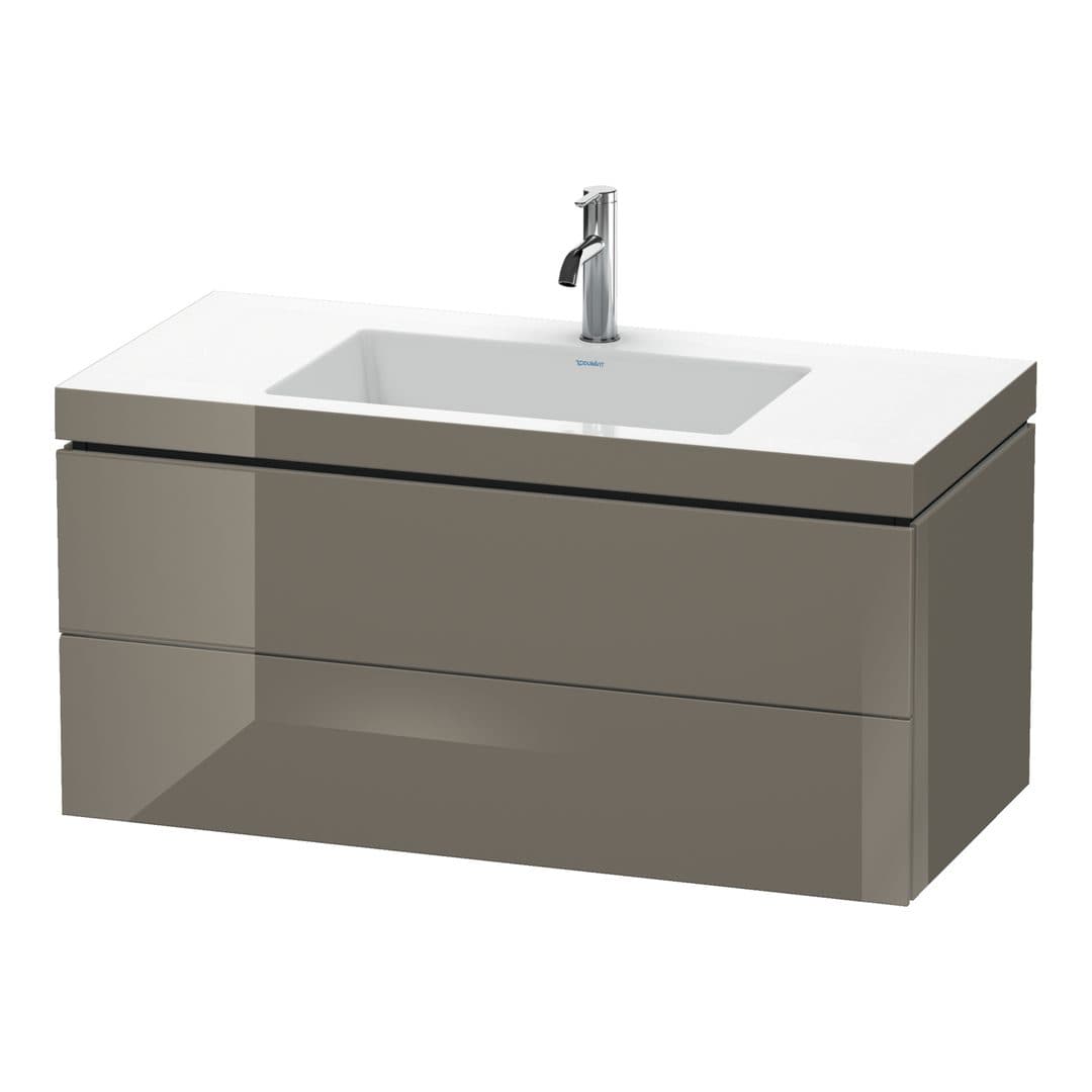 Duravit L-Cube – Έπιπλο Νιπτήρα – 1000 mm, με νιπτήρα, 2 συρτάρια, νιπτήρας κέντρο, 1000 x 480 x 500 mm, έκδοση O – Flannel Grey High Gloss, Lacquer (LC6928O8989)