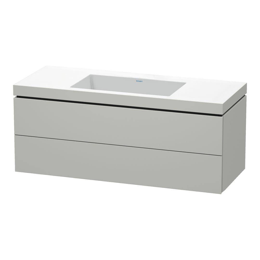 Duravit L-Cube – Έπιπλο Νιπτήρα – 1200 mm, με νιπτήρα, 2 συρτάρια, νιπτήρας κέντρο, 1200 x 480 x 500 mm, έκδοση N – Concrete grey Matt, Decor (LC6929N0707)