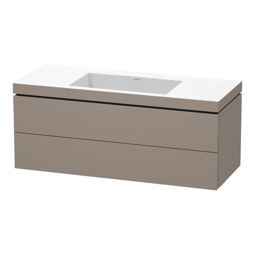 Duravit L-Cube – Έπιπλο Νιπτήρα – 1200 mm, με νιπτήρα, 2 συρτάρια, νιπτήρας κέντρο, 1200 x 480 x 500 mm, έκδοση N – Basalte Matt, Decor (LC6929N4343)
