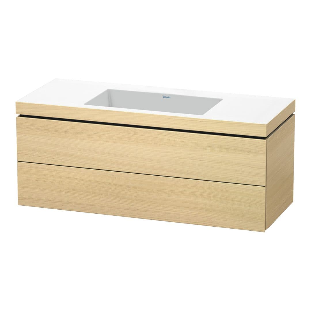 Duravit L-Cube – Έπιπλο Νιπτήρα – 1200 mm, με νιπτήρα, 2 συρτάρια, νιπτήρας κέντρο, 1200 x 480 x 500 mm, έκδοση N – Mediterranean oak Matt, Real wood veneer (LC6929N7171)