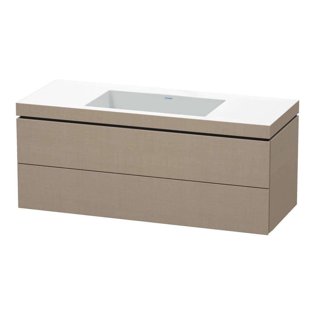 Duravit L-Cube – Έπιπλο Νιπτήρα – 1200 mm, με νιπτήρα, 2 συρτάρια, νιπτήρας κέντρο, 1200 x 480 x 500 mm, έκδοση N – Linen Matt, Decor (LC6929N7575)