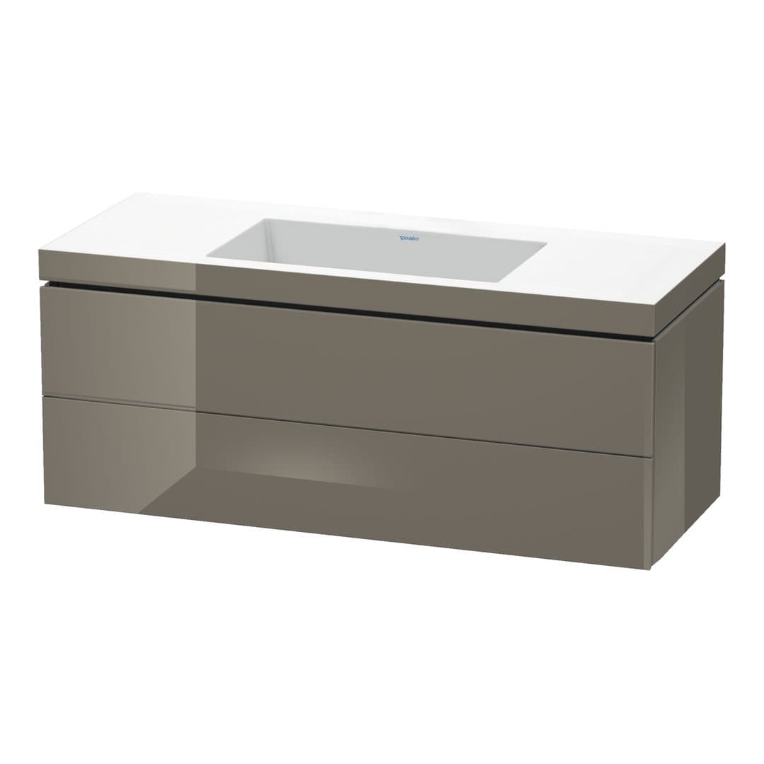 Duravit L-Cube – Έπιπλο Νιπτήρα – 1200 mm, με νιπτήρα, 2 συρτάρια, νιπτήρας κέντρο, 1200 x 480 x 500 mm, έκδοση N – Flannel Grey High Gloss, Lacquer (LC6929N8989)