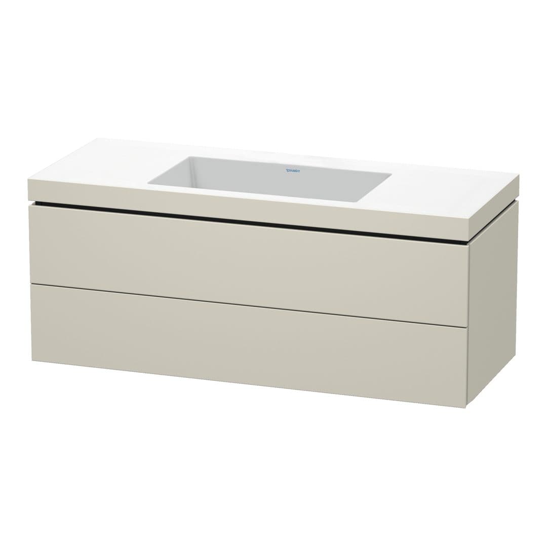 Duravit L-Cube – Έπιπλο Νιπτήρα – 1200 mm, με νιπτήρα, 2 συρτάρια, νιπτήρας κέντρο, 1200 x 480 x 500 mm, έκδοση N – Taupe Matt, Decor (LC6929N9191)
