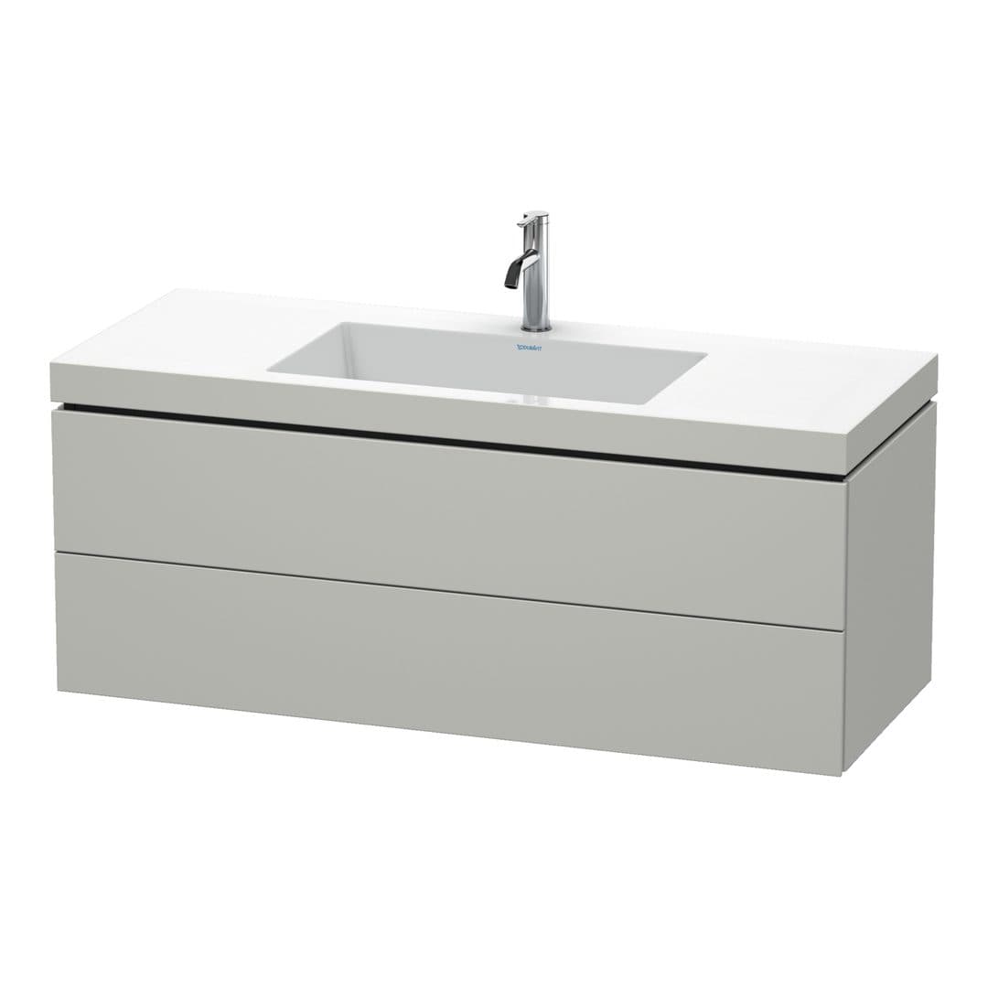 Duravit L-Cube – Έπιπλο Νιπτήρα – 1200 mm, με νιπτήρα, 2 συρτάρια, νιπτήρας κέντρο, 1200 x 480 x 500 mm, έκδοση O – Concrete grey Matt, Decor (LC6929O0707)