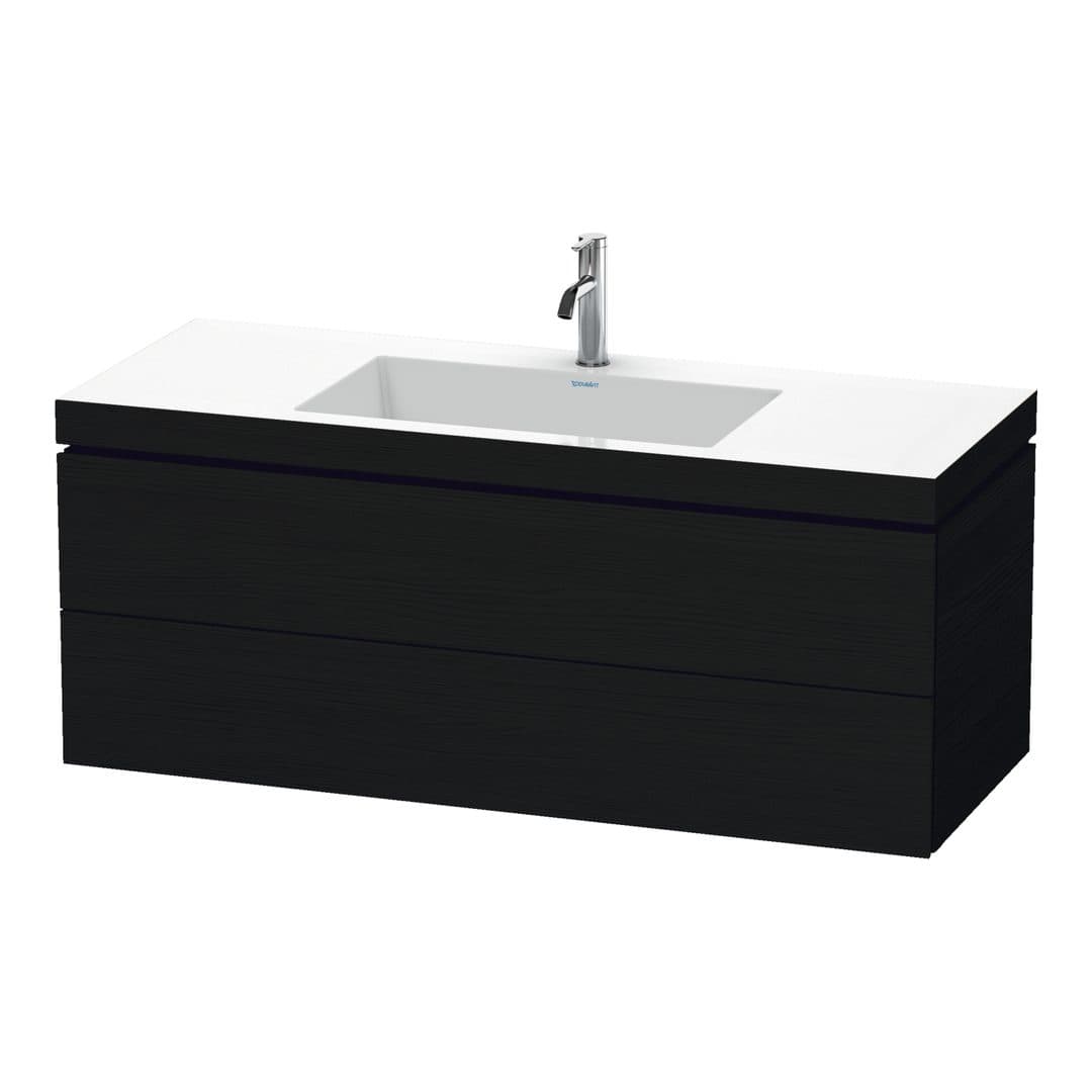 Duravit L-Cube – Έπιπλο Νιπτήρα – 1200 mm, με νιπτήρα, 2 συρτάρια, νιπτήρας κέντρο, 1200 x 480 x 500 mm, έκδοση O – Black oak Matt, Decor (LC6929O1616)