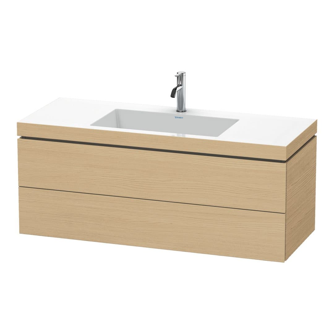 Duravit L-Cube – Έπιπλο Νιπτήρα – 1200 mm, με νιπτήρα, 2 συρτάρια, νιπτήρας κέντρο, 1200 x 480 x 500 mm, έκδοση O – Natural oak, Decor (LC6929O3030)