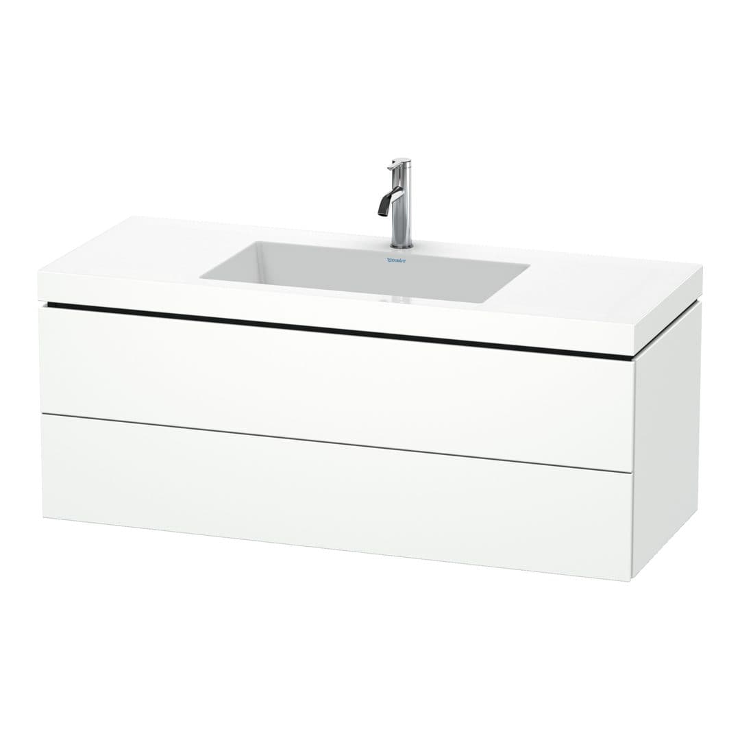 Duravit L-Cube – Έπιπλο Νιπτήρα – 1200 mm, με νιπτήρα, 2 συρτάρια, νιπτήρας κέντρο, 1200 x 480 x 500 mm, έκδοση O – White Super Matt, Decor (LC6929O8484)