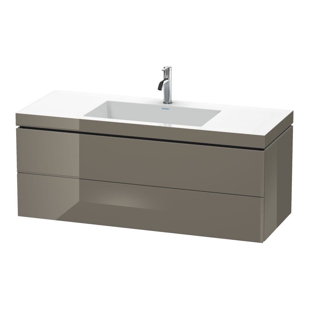 Duravit L-Cube – Έπιπλο Νιπτήρα – 1200 mm, με νιπτήρα, 2 συρτάρια, νιπτήρας κέντρο, 1200 x 480 x 500 mm, έκδοση O – Flannel Grey High Gloss, Lacquer (LC6929O8989)
