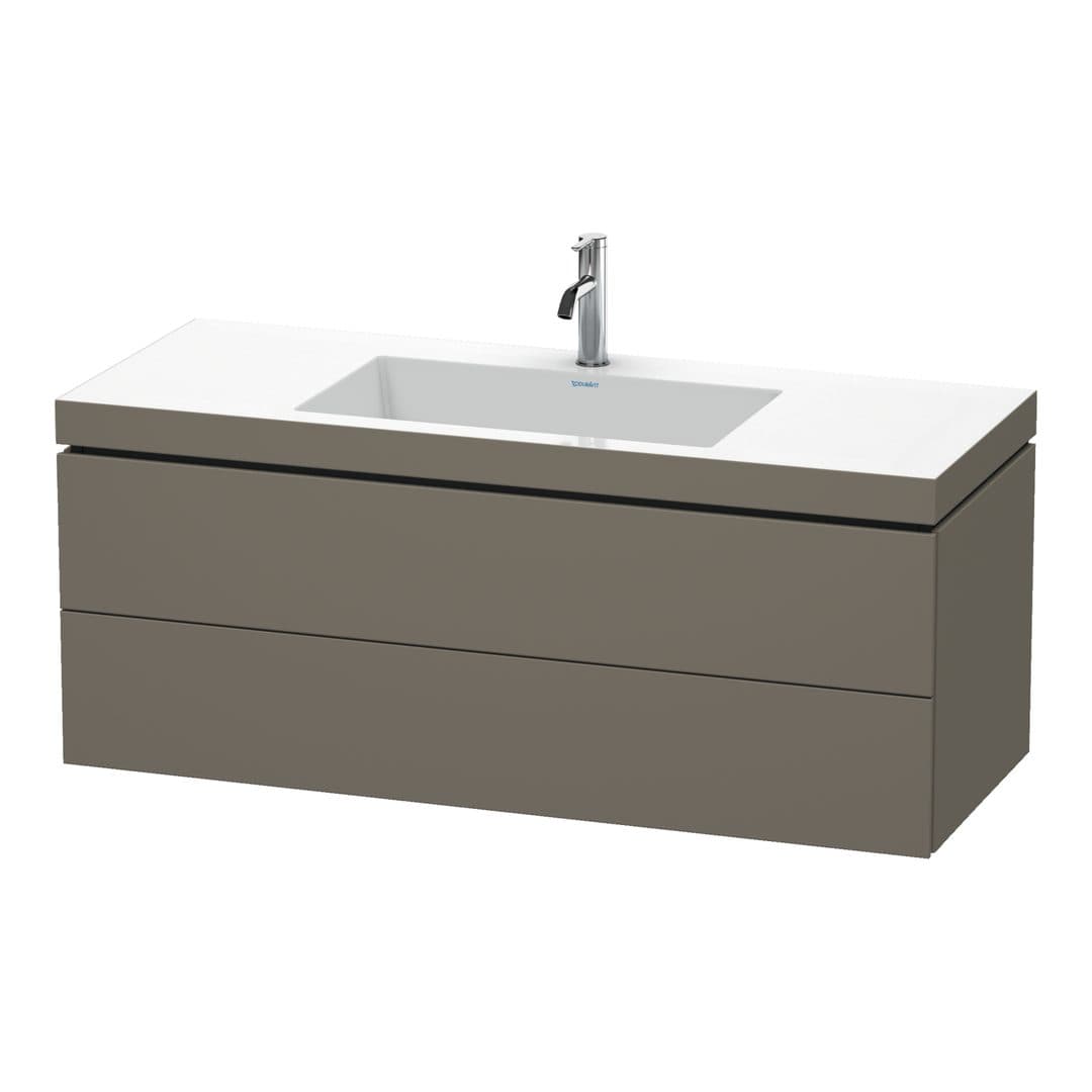 Duravit L-Cube – Έπιπλο Νιπτήρα – 1200 mm, με νιπτήρα, 2 συρτάρια, νιπτήρας κέντρο, 1200 x 480 x 500 mm, έκδοση O – Flannel Grey Satin Matt, Lacquer (LC6929O9090)