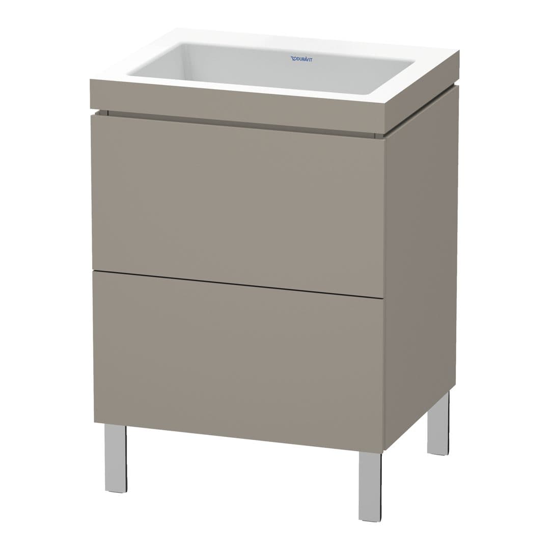 Duravit L-Cube – Έπιπλο Νιπτήρα – 600 mm, με νιπτήρα, 2 συρτάρια, νιπτήρας κέντρο, 600 x 480 x 698 mm, έκδοση N – Basalte Matt, Decor (LC6936N4343)