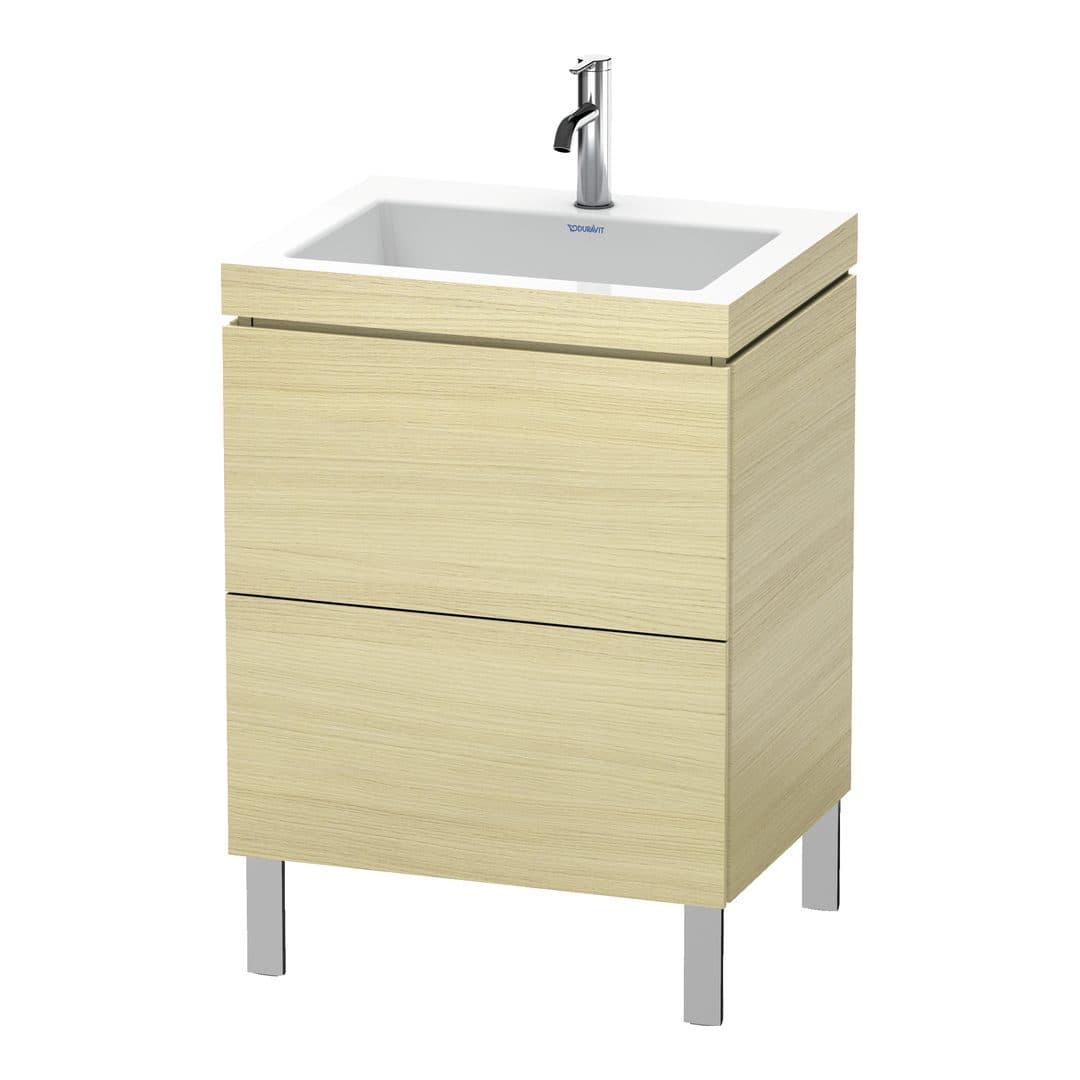 Duravit L-Cube – Έπιπλο Νιπτήρα – 600 mm, με νιπτήρα, 2 συρτάρια, νιπτήρας κέντρο, 600 x 480 x 698 mm, έκδοση O – Mediterranean oak Matt, Real wood veneer (LC6936O7171)