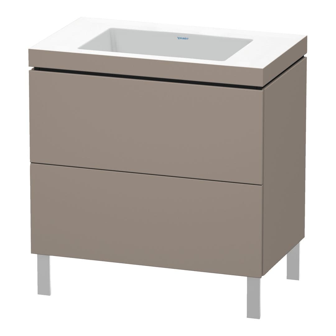 Duravit L-Cube – Έπιπλο Νιπτήρα – 800 mm, με νιπτήρα, 2 συρτάρια, νιπτήρας κέντρο, 800 x 480 x 698 mm, έκδοση N – Basalte Matt, Decor (LC6937N4343)