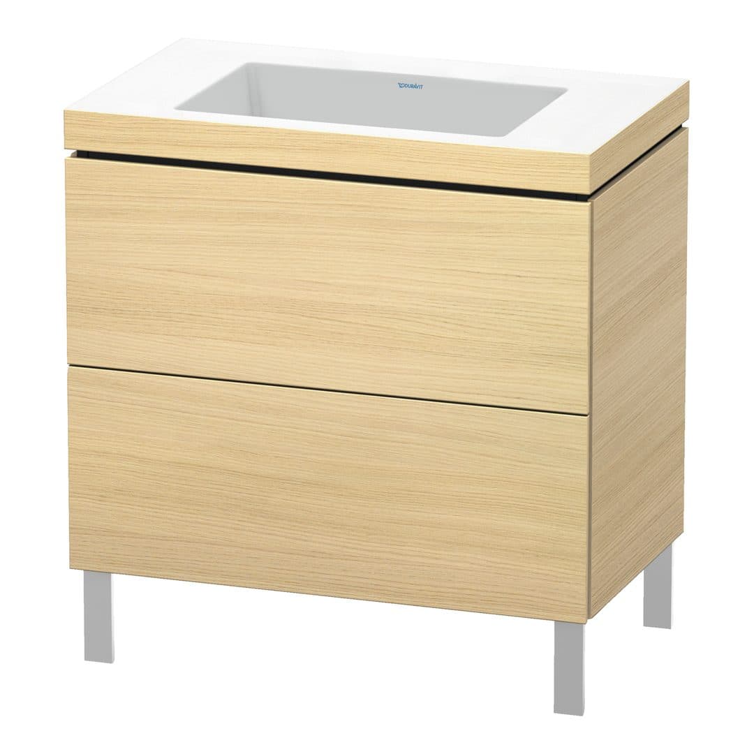 Duravit L-Cube – Έπιπλο Νιπτήρα – 800 mm, με νιπτήρα, 2 συρτάρια, νιπτήρας κέντρο, 800 x 480 x 698 mm, έκδοση N – Mediterranean oak Matt, Real wood veneer (LC6937N7171)