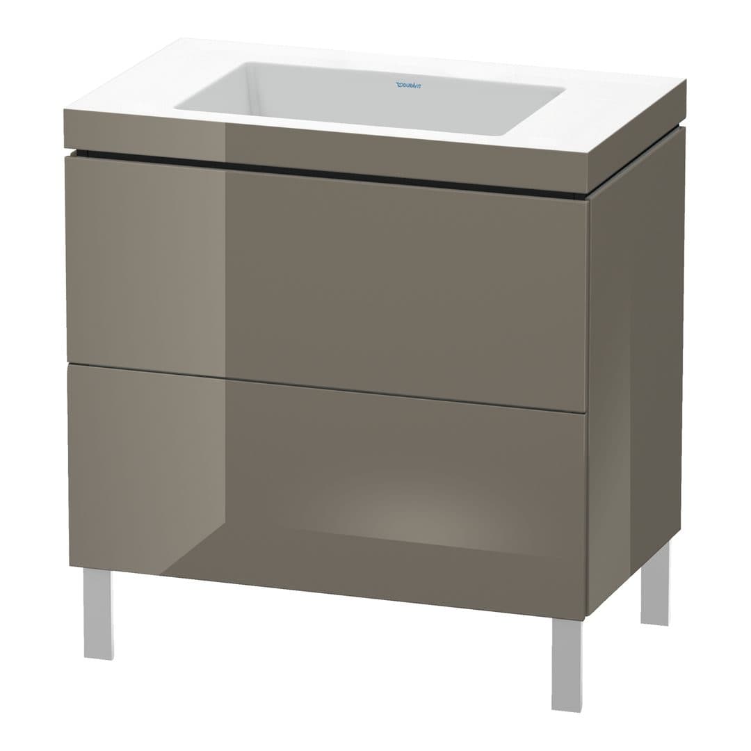Duravit L-Cube – Έπιπλο Νιπτήρα – 800 mm, με νιπτήρα, 2 συρτάρια, νιπτήρας κέντρο, 800 x 480 x 698 mm, έκδοση N – Flannel Grey High Gloss, Lacquer (LC6937N8989)