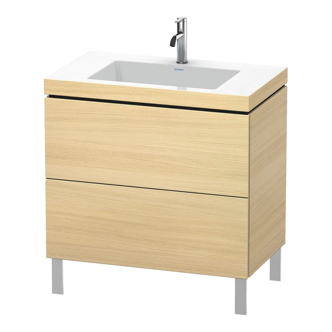 Duravit L-Cube – Έπιπλο Νιπτήρα – 800 mm, με νιπτήρα, 2 συρτάρια, νιπτήρας κέντρο, 800 x 480 x 698 mm, έκδοση O – Mediterranean oak Matt, Real wood veneer (LC6937O7171)