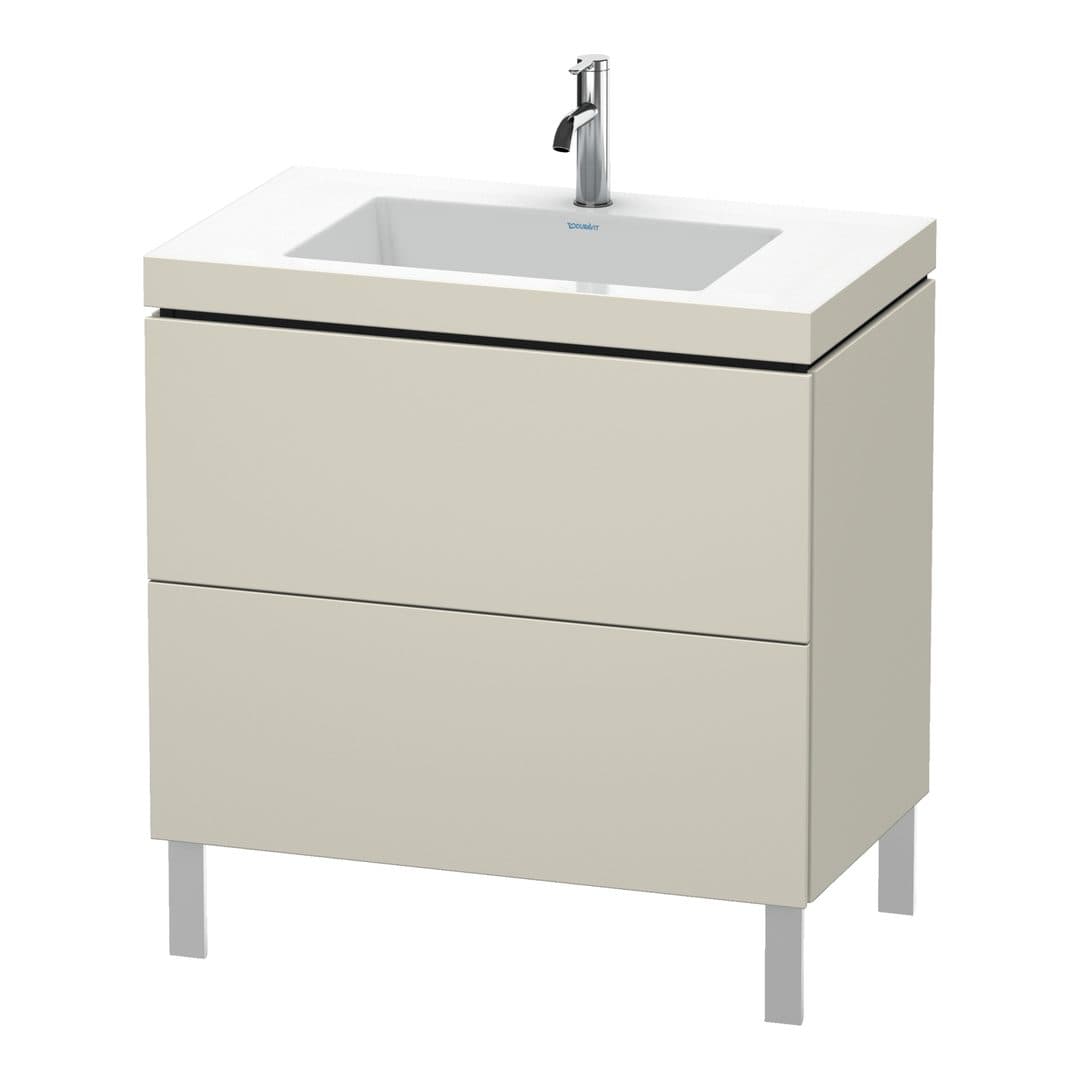 Duravit L-Cube – Έπιπλο Νιπτήρα – 800 mm, με νιπτήρα, 2 συρτάρια, νιπτήρας κέντρο, 800 x 480 x 698 mm, έκδοση O – Taupe Super Matt, Decor (LC6937O8383)