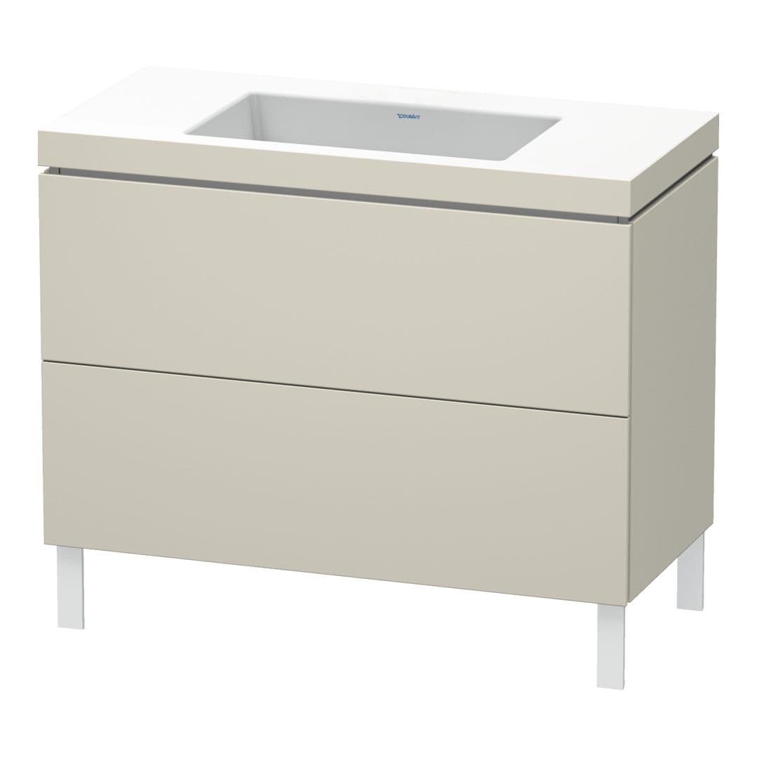 Duravit L-Cube – Έπιπλο Νιπτήρα – 1000 mm, με νιπτήρα, 2 συρτάρια, νιπτήρας κέντρο, 1000 x 480 x 698 mm, έκδοση N – Taupe Matt, Decor (LC6938N9191)