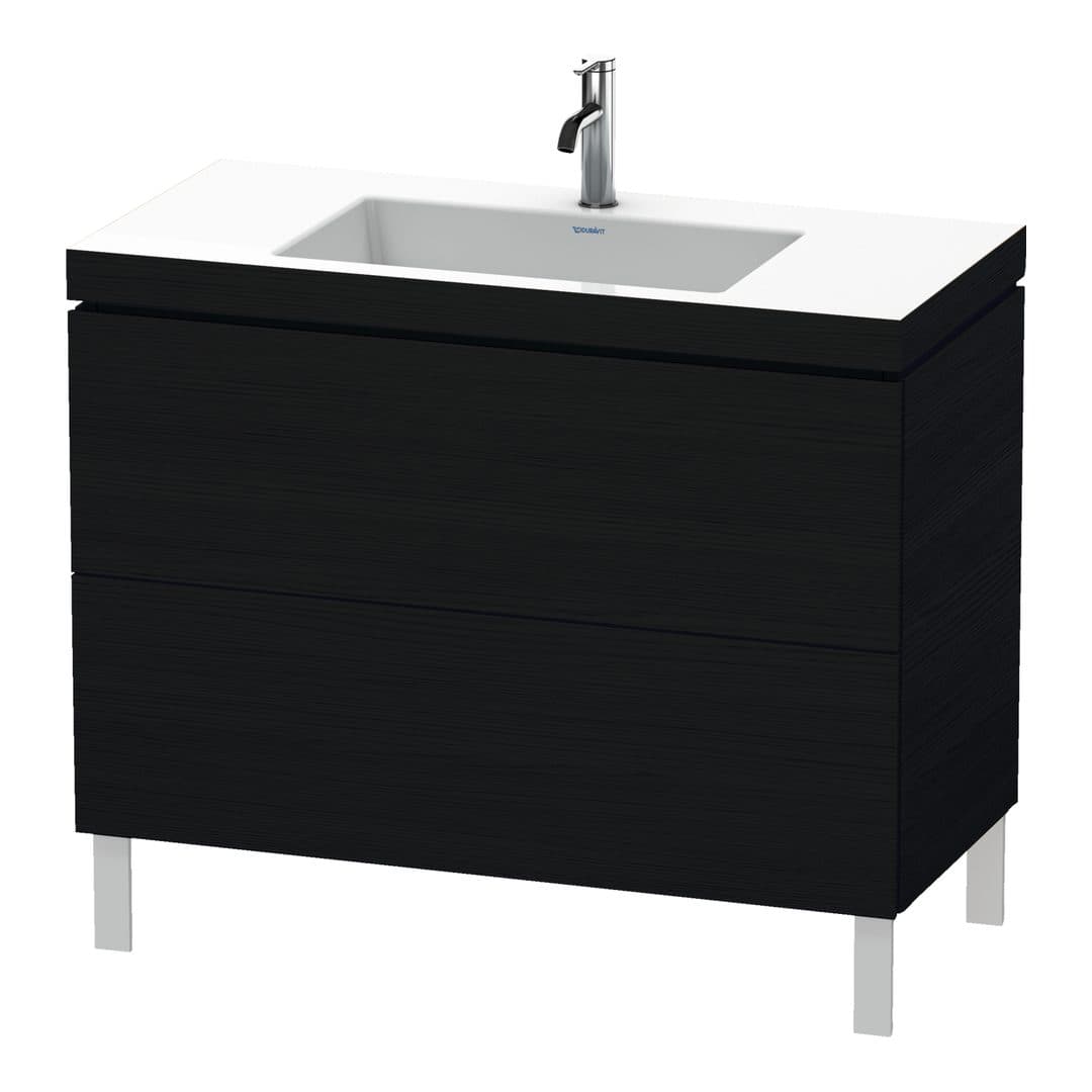 Duravit L-Cube – Έπιπλο Νιπτήρα – 1000 mm, με νιπτήρα, 2 συρτάρια, νιπτήρας κέντρο, 1000 x 480 x 698 mm, έκδοση O – Black oak Matt, Decor (LC6938O1616)