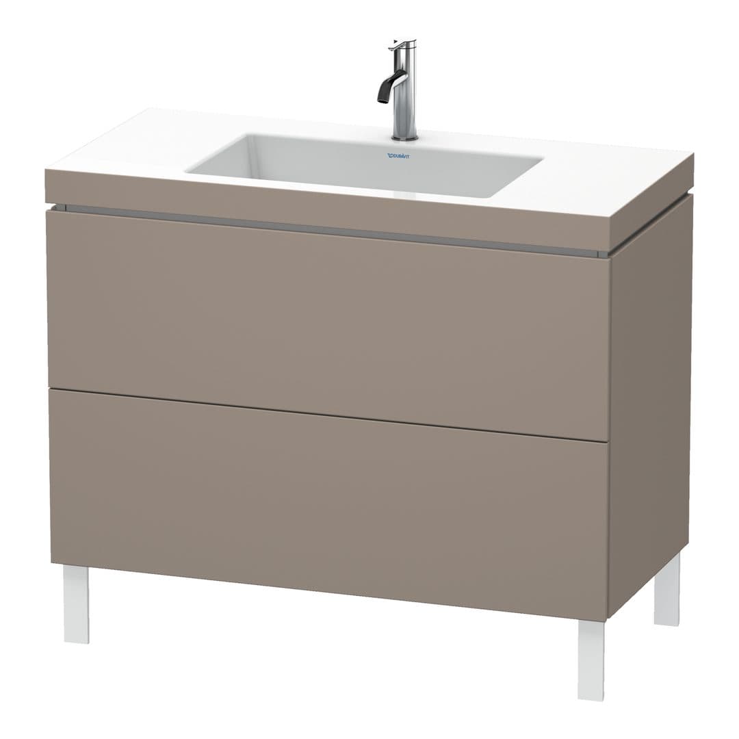 Duravit L-Cube – Έπιπλο Νιπτήρα – 1000 mm, με νιπτήρα, 2 συρτάρια, νιπτήρας κέντρο, 1000 x 480 x 698 mm, έκδοση O – Basalte Matt, Decor (LC6938O4343)