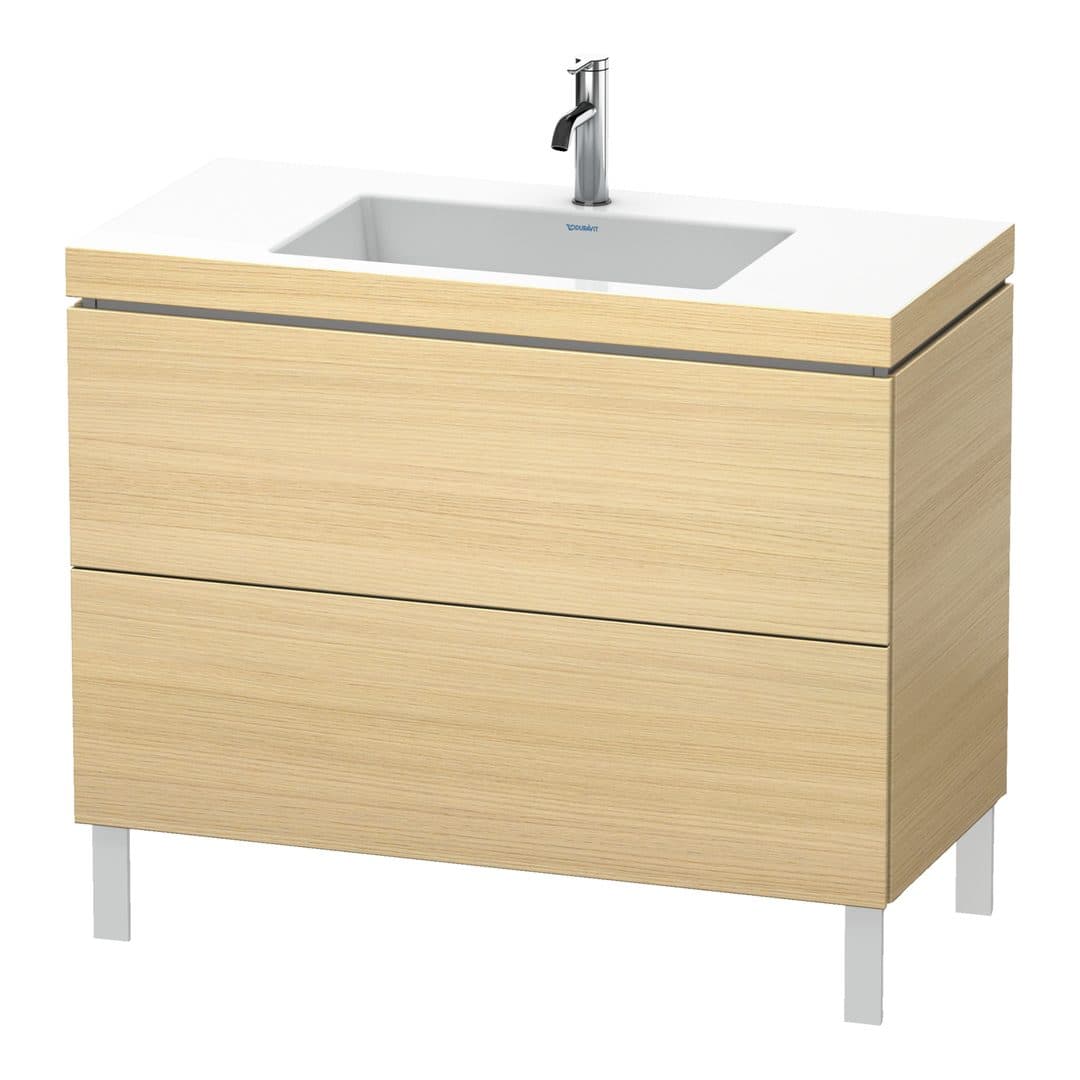 Duravit L-Cube – Έπιπλο Νιπτήρα – 1000 mm, με νιπτήρα, 2 συρτάρια, νιπτήρας κέντρο, 1000 x 480 x 698 mm, έκδοση O – Mediterranean oak Matt, Real wood veneer (LC6938O7171)