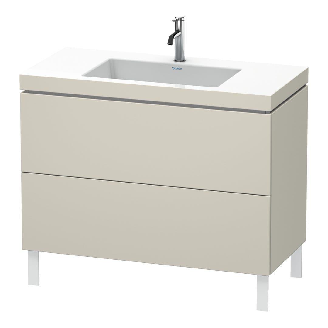 Duravit L-Cube – Έπιπλο Νιπτήρα – 1000 mm, με νιπτήρα, 2 συρτάρια, νιπτήρας κέντρο, 1000 x 480 x 698 mm, έκδοση O – Taupe Super Matt, Decor (LC6938O8383)