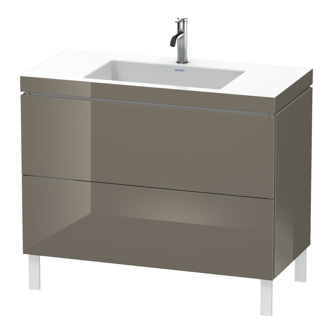Duravit L-Cube – Έπιπλο Νιπτήρα – 1000 mm, με νιπτήρα, 2 συρτάρια, νιπτήρας κέντρο, 1000 x 480 x 698 mm, έκδοση O – Flannel Grey High Gloss, Lacquer (LC6938O8989)