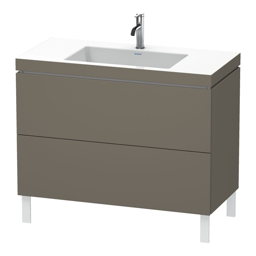 Duravit L-Cube – Έπιπλο Νιπτήρα – 1000 mm, με νιπτήρα, 2 συρτάρια, νιπτήρας κέντρο, 1000 x 480 x 698 mm, έκδοση O – Flannel Grey Satin Matt, Lacquer (LC6938O9090)