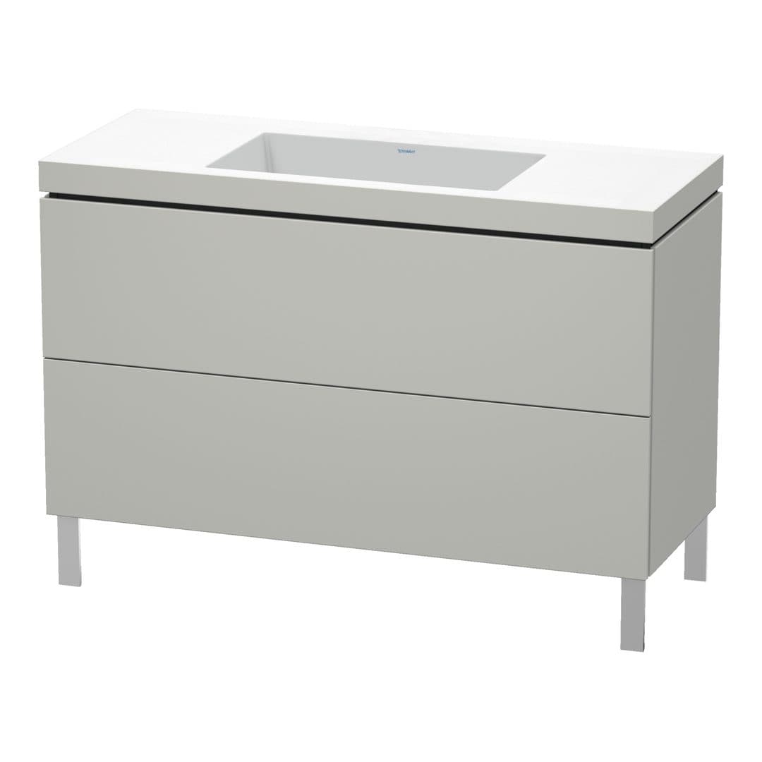 Duravit L-Cube – Έπιπλο Νιπτήρα – 1200 mm, με νιπτήρα, 2 συρτάρια, νιπτήρας κέντρο, 1200 x 480 x 698 mm, έκδοση N – Concrete grey Matt, Decor (LC6939N0707)