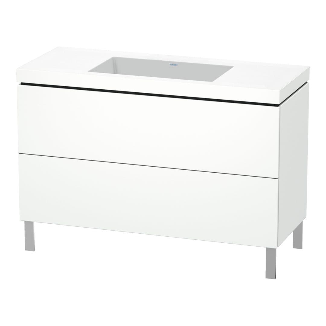 Duravit L-Cube – Έπιπλο Νιπτήρα – 1200 mm, με νιπτήρα, 2 συρτάρια, νιπτήρας κέντρο, 1200 x 480 x 698 mm, έκδοση N – White Matt, Decor (LC6939N1818)