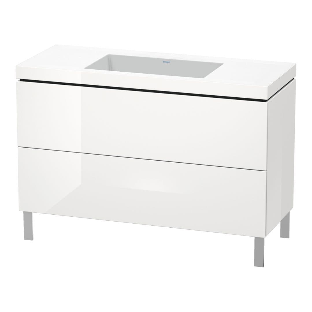 Duravit L-Cube – Έπιπλο Νιπτήρα – 1200 mm, με νιπτήρα, 2 συρτάρια, νιπτήρας κέντρο, 1200 x 480 x 698 mm, έκδοση N – White High Gloss, Decor (LC6939N2222)