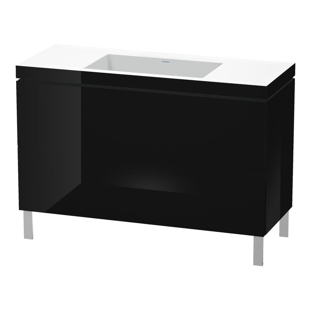 Duravit L-Cube – Έπιπλο Νιπτήρα – 1200 mm, με νιπτήρα, 2 συρτάρια, νιπτήρας κέντρο, 1200 x 480 x 698 mm, έκδοση N – Black High Gloss, Lacquer (LC6939N4040)