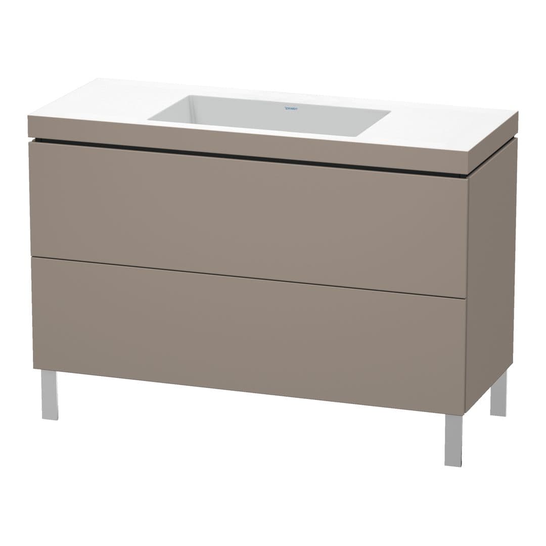 Duravit L-Cube – Έπιπλο Νιπτήρα – 1200 mm, με νιπτήρα, 2 συρτάρια, νιπτήρας κέντρο, 1200 x 480 x 698 mm, έκδοση N – Basalte Matt, Decor (LC6939N4343)