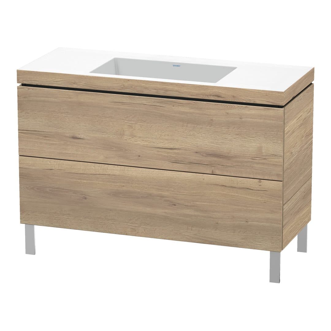 Duravit L-Cube – Έπιπλο Νιπτήρα – 1200 mm, με νιπτήρα, 2 συρτάρια, νιπτήρας κέντρο, 1200 x 480 x 698 mm, έκδοση N – Marbled Oak Matt, Decor (LC6939N5555)