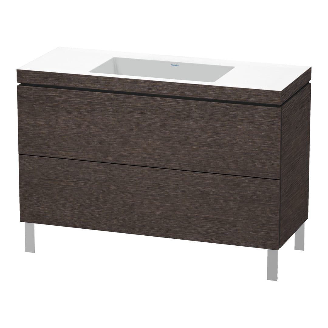 Duravit L-Cube – Έπιπλο Νιπτήρα – 1200 mm, με νιπτήρα, 2 συρτάρια, νιπτήρας κέντρο, 1200 x 480 x 698 mm, έκδοση N – Brushed dark oak Matt, Real wood veneer (LC6939N7272)