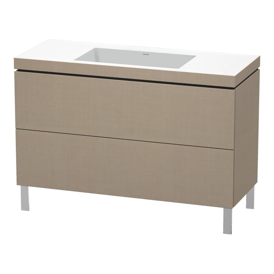 Duravit L-Cube – Έπιπλο Νιπτήρα – 1200 mm, με νιπτήρα, 2 συρτάρια, νιπτήρας κέντρο, 1200 x 480 x 698 mm, έκδοση N – Linen Matt, Decor (LC6939N7575)