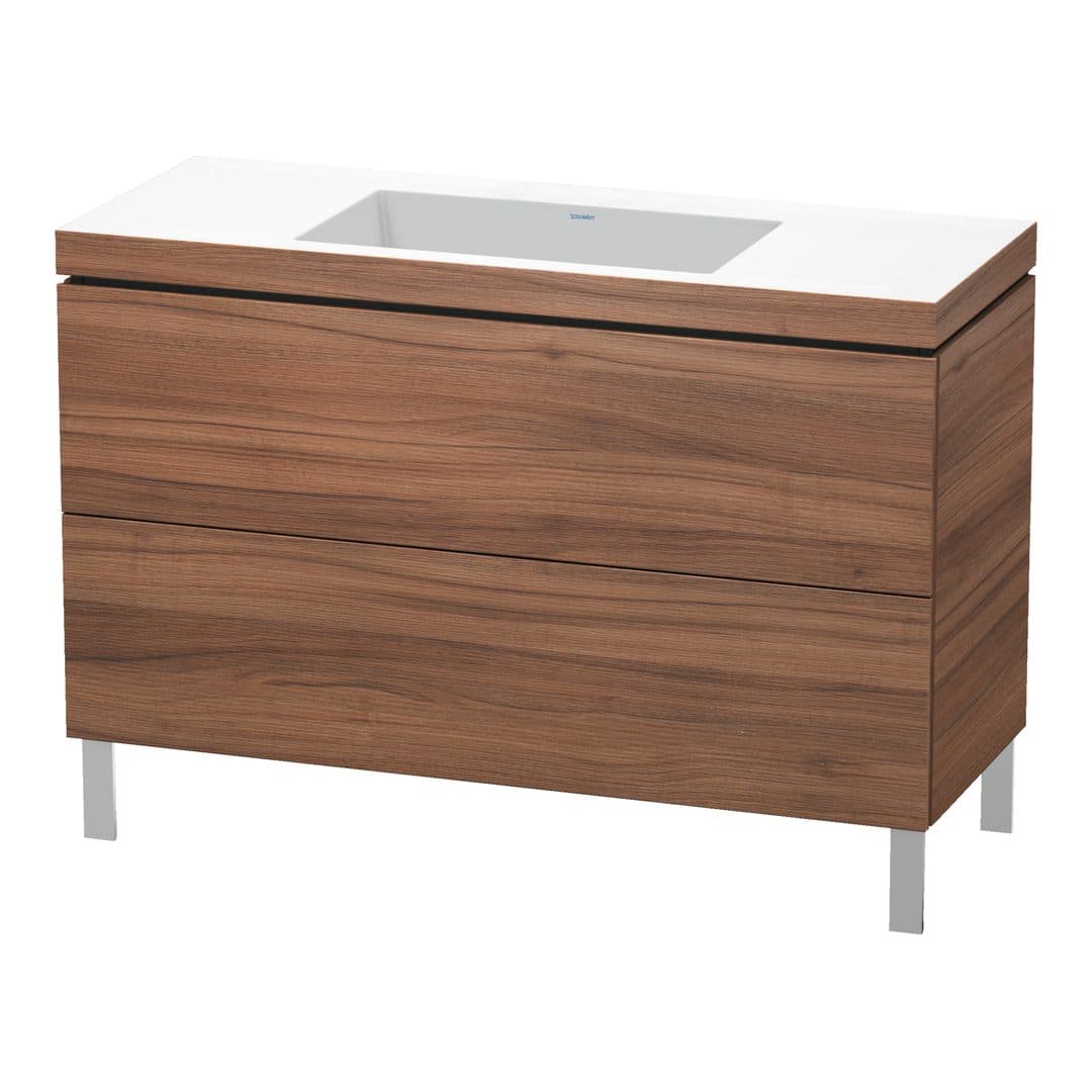 Duravit L-Cube – Έπιπλο Νιπτήρα – 1200 mm, με νιπτήρα, 2 συρτάρια, νιπτήρας κέντρο, 1200 x 480 x 698 mm, έκδοση N – Walnut Matt, Decor (LC6939N7979)