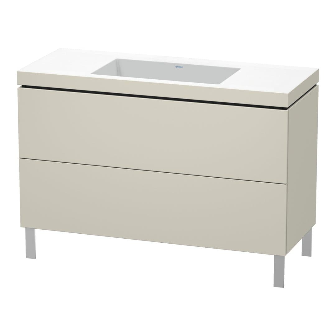 Duravit L-Cube – Έπιπλο Νιπτήρα – 1200 mm, με νιπτήρα, 2 συρτάρια, νιπτήρας κέντρο, 1200 x 480 x 698 mm, έκδοση N – Taupe Super Matt, Decor (LC6939N8383)