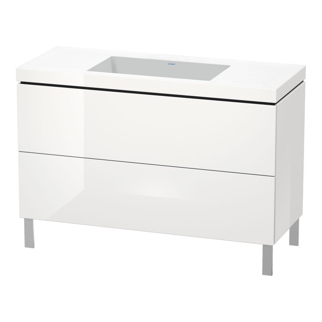 Duravit L-Cube – Έπιπλο Νιπτήρα – 1200 mm, με νιπτήρα, 2 συρτάρια, νιπτήρας κέντρο, 1200 x 480 x 698 mm, έκδοση N – White High Gloss, Lacquer (LC6939N8585)