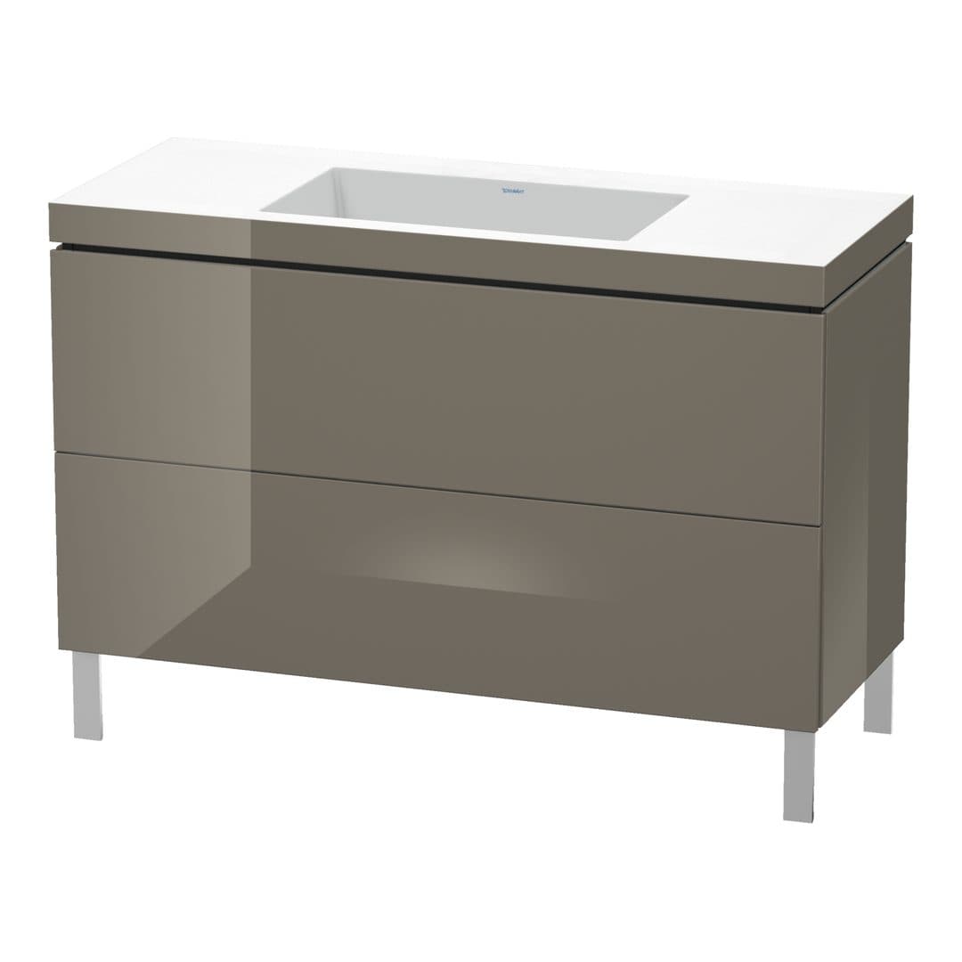 Duravit L-Cube – Έπιπλο Νιπτήρα – 1200 mm, με νιπτήρα, 2 συρτάρια, νιπτήρας κέντρο, 1200 x 480 x 698 mm, έκδοση N – Flannel Grey High Gloss, Lacquer (LC6939N8989)